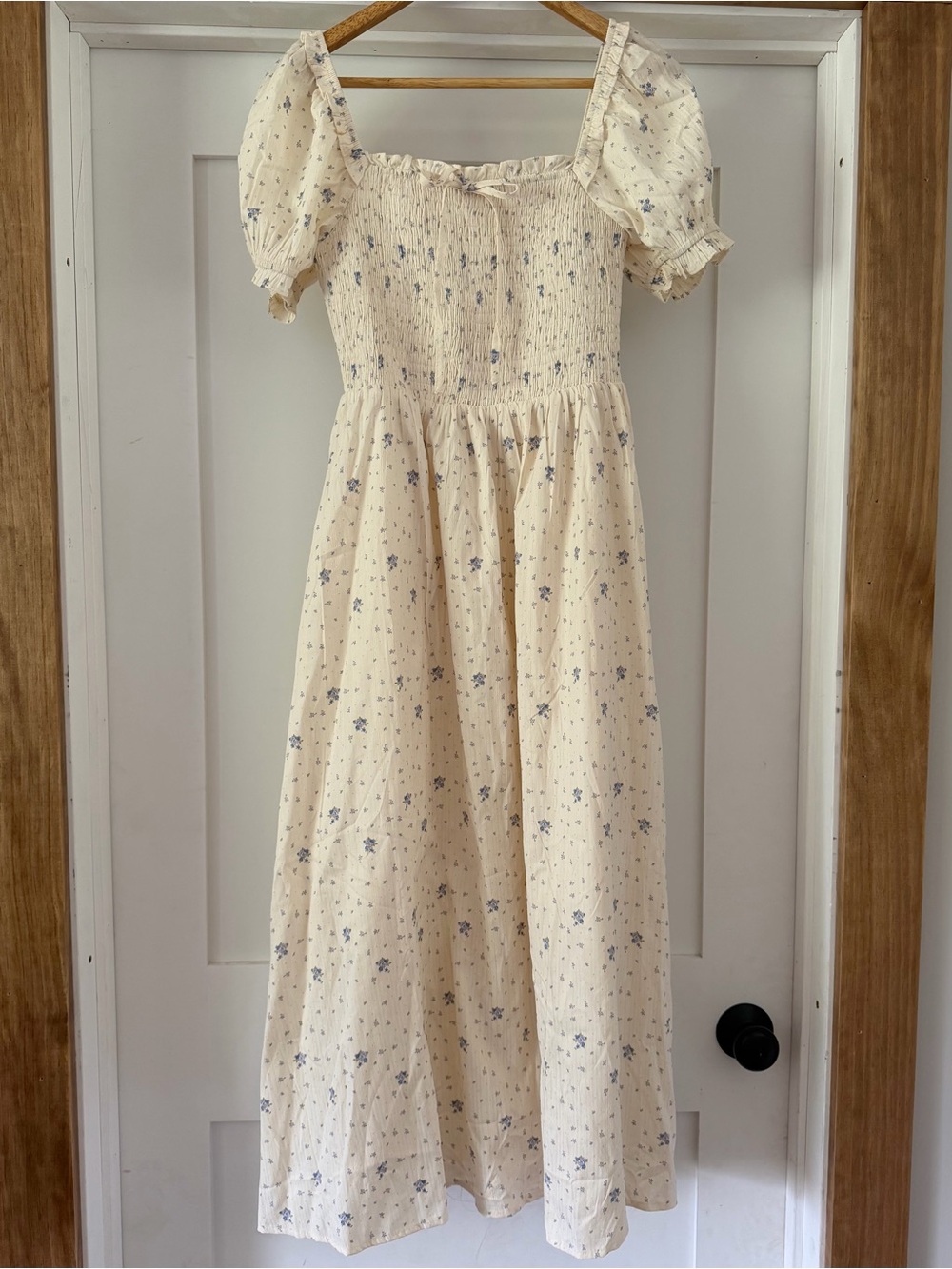 Amantine / Shop Dahl • Smocked Cream & Floral Cottagecore Midi Dress • S • BNWT